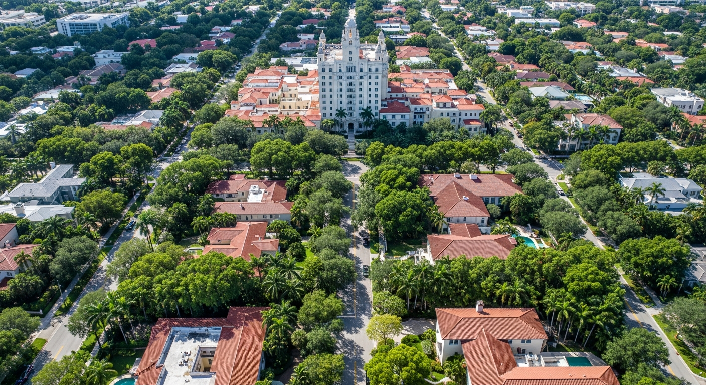 Coral Gables aerial view